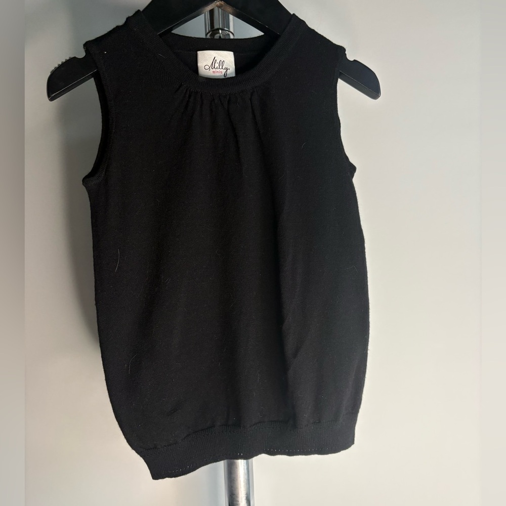 Milly Minis Girls Black Sleeveless Knit Sweater Top Size 4T